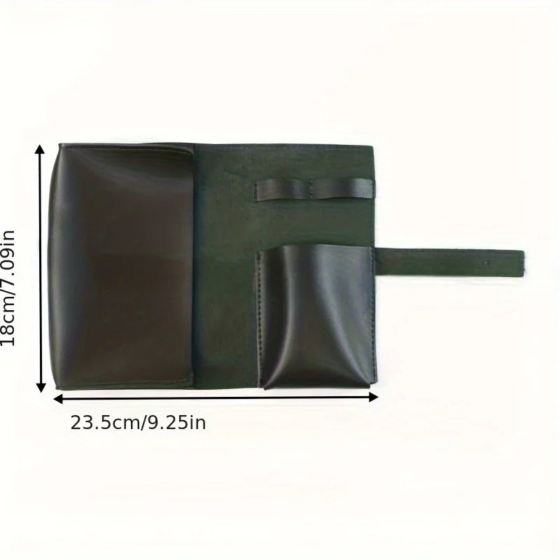 1pc PU Leather Multi-Compartment Organizer-Portable Tech School Accessories Case for Cables,Chargers,Pens-Durable Travel Storage Pi-Mart
