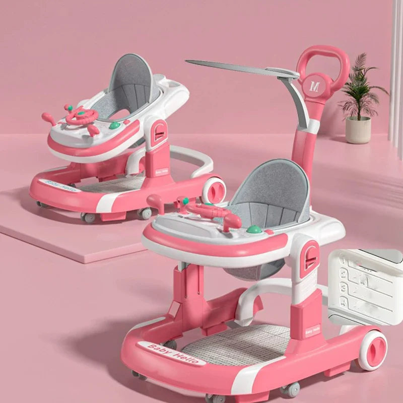 5 in 1 Baby Infant Walker Anti-Rollover Walker with Learning Toy for Infants anti-rollover Multifunctional Without Battery Pi-Mart