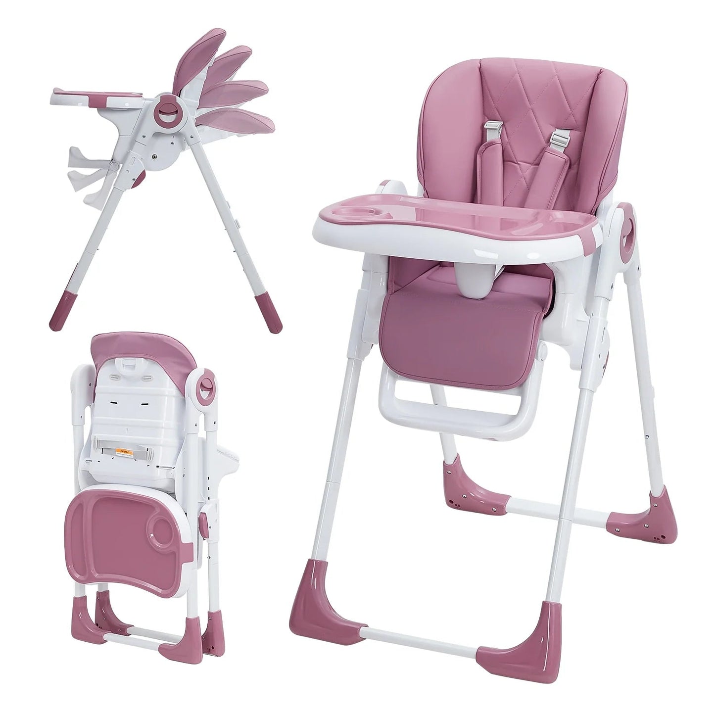 Baby High Chair, Multifunctional Infant High Chairs with Adjustable Height and Recline, Foldable High Chair for Babies Pi-Mart