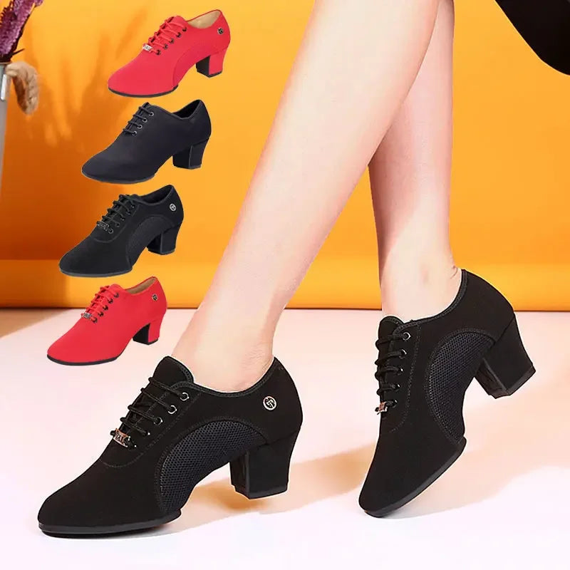 Women Latin Dance Shoes Jazz Ballroom Salsa Dancing Shoes Woman High Heels Children Training Modern Tango Dance Sneakers Female LadyShow.Store