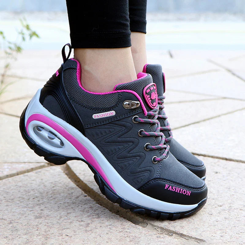 Ladies Sneakers Comfortable Breathable Platform Shoes Fashion Lace Up Female Casual Shoes for Women Outdoor Short Boots LadyShow.Store