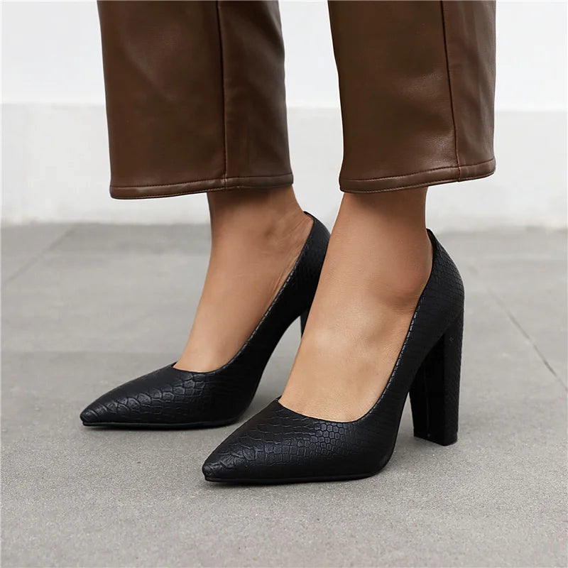 Fashion High Heels Shoes Women Large Size Sexy Animal Print Block Heels Pumps Women Party Office Shoes Dress Pumps Female Pi-Mart