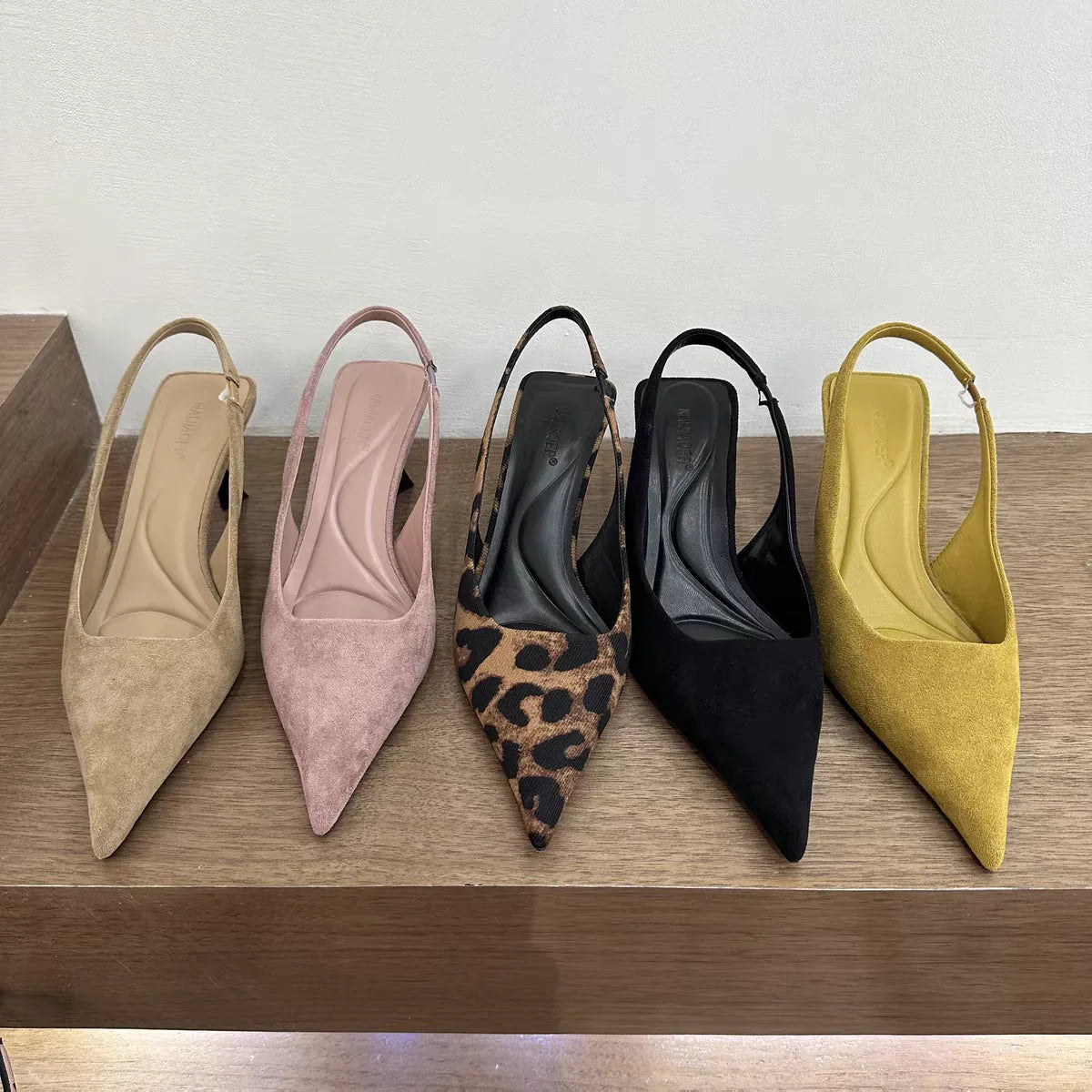 Summer Slip On Leopard Women Sandals Shoes Fashion Pointed Toe High Heel Stripper Party Ladies Sandalias Shoes LadyShow.Store