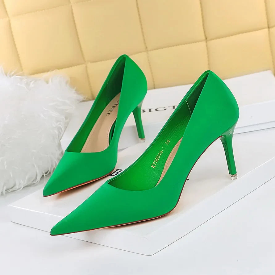 BIGTREE Shoes Satin Women Pumps 2025 New Purple High Heels Fashion Women Shoes Stiletto Luxury Noble Party Shoes Women Heels Pi-Mart