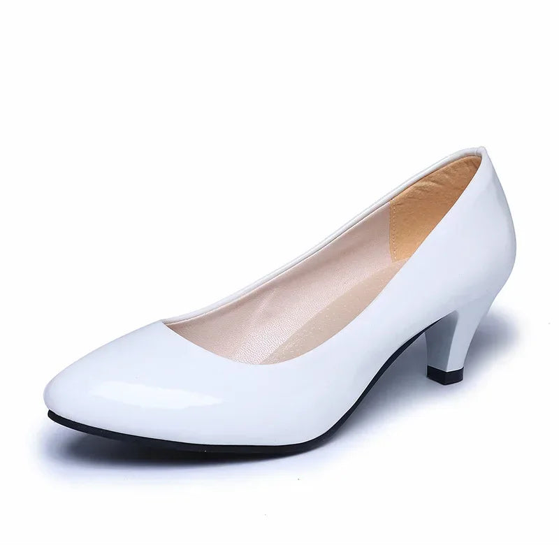 New Women High Heels Nude Shallow Mouth Pumps Fashion Shoes Office Work Party Shoes Ladies Wedding Shoes Solid Color Heels Women Pi-Mart