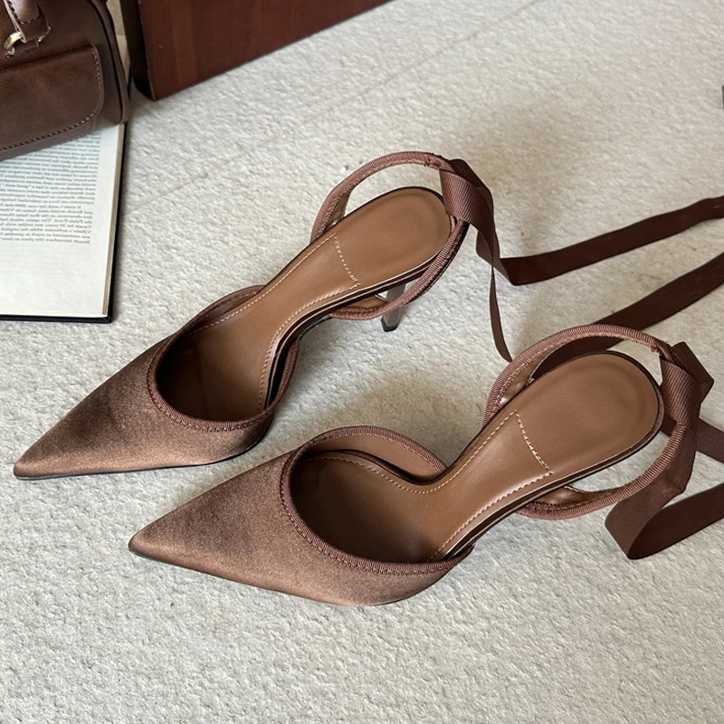 Eilyken Spring Design Sexy Ankle Strap Pumps Woman Sandals Pointed Toe Stiletto Heels Mesh Ladies Shoes Zapatillas De Mujer LadyShow.Store