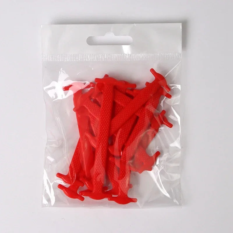 16pcs Lazy Shoelace Silicone Quick Lace Elastic Women Men No Tie Kids Adult Sneakers Lacing Shoelace Buckle Shoes Accessories LadyShow.Store