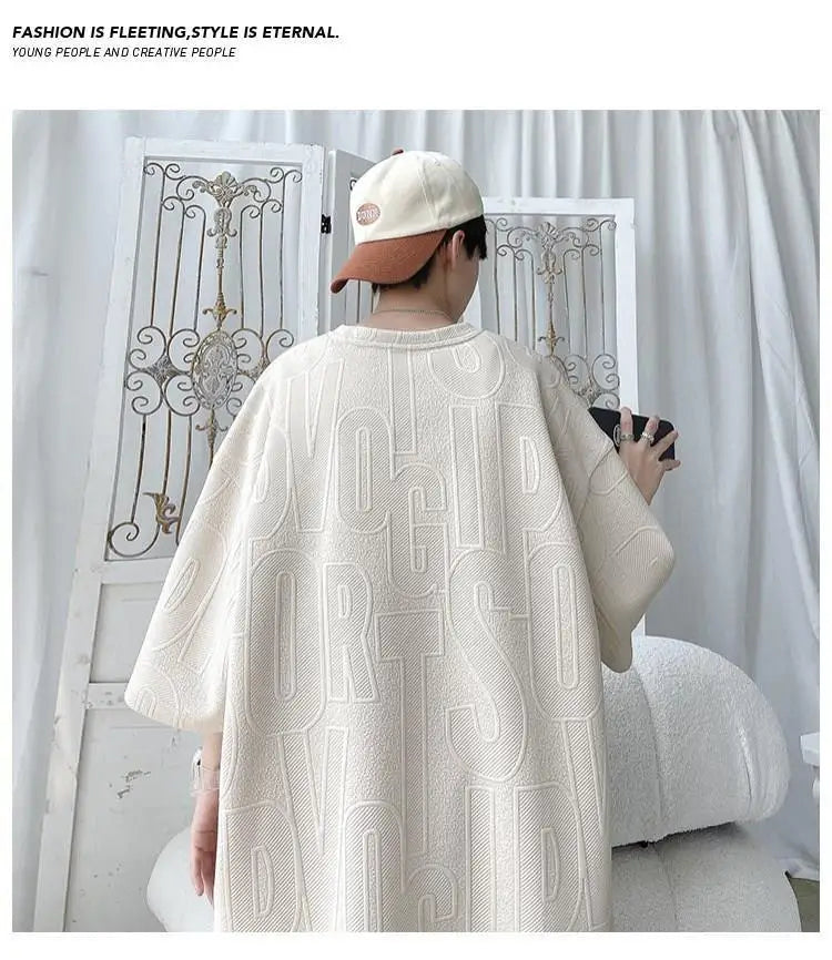 2026 3D Men's new Waffle TZ30 Summer Suit  Casual T-shirt + Shorts Suit Men's Tracksuit Solid color tracksuit loose suit Pi-Mart