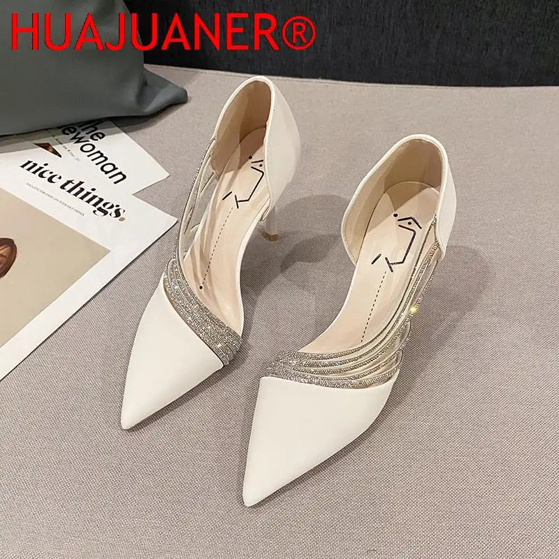 2026 Spring Luxury Women Rhineston Stiletto High Heels Pumps Scarpins Designer Lady Black Heels Wedding Party Bridal Prom Shoes Pi-Mart