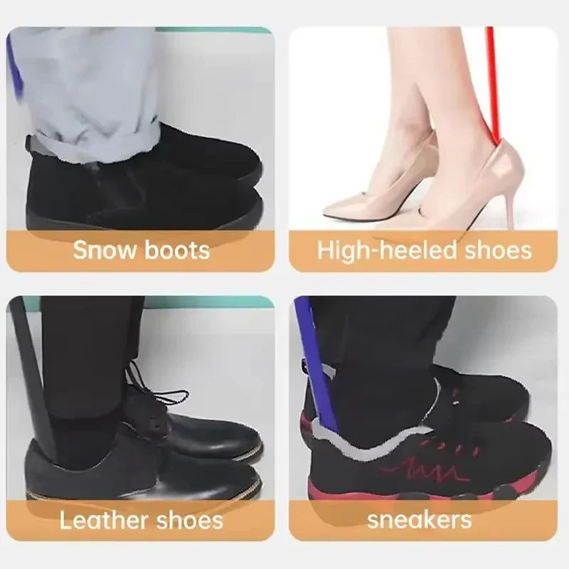 1pc Extra Long Flexible Plastic Shoe Horns Not Require Bending Durable Shoe Spoons For Pregnant Women Wearing Shoe Assistants LadyShow.Store