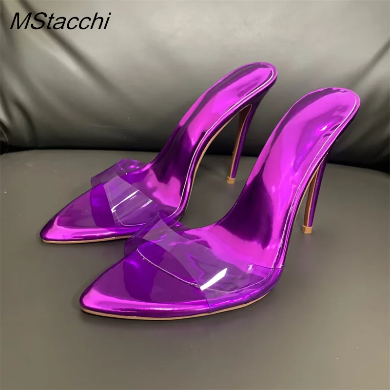Super-high Heel Slippers Women Shoes Summer Peep Toe Mixed Colors Stiletto Sandals Sexy Party Ladies Shoes Luxury Woman Pumps LadyShow.Store