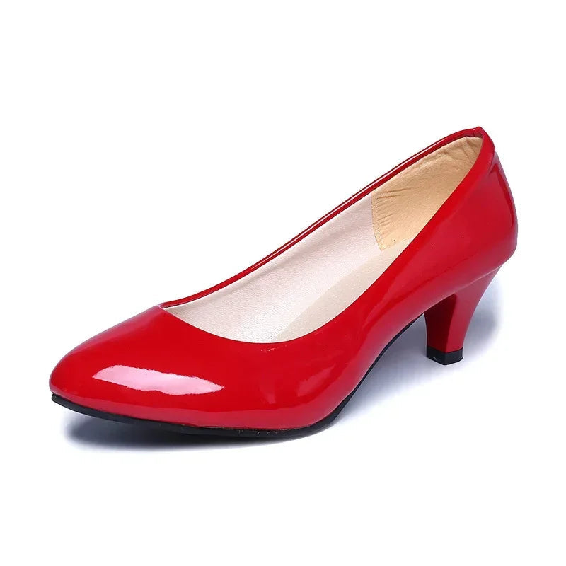 New Women High Heels Nude Shallow Mouth Pumps Fashion Shoes Office Work Party Shoes Ladies Wedding Shoes Solid Color Heels Women Pi-Mart
