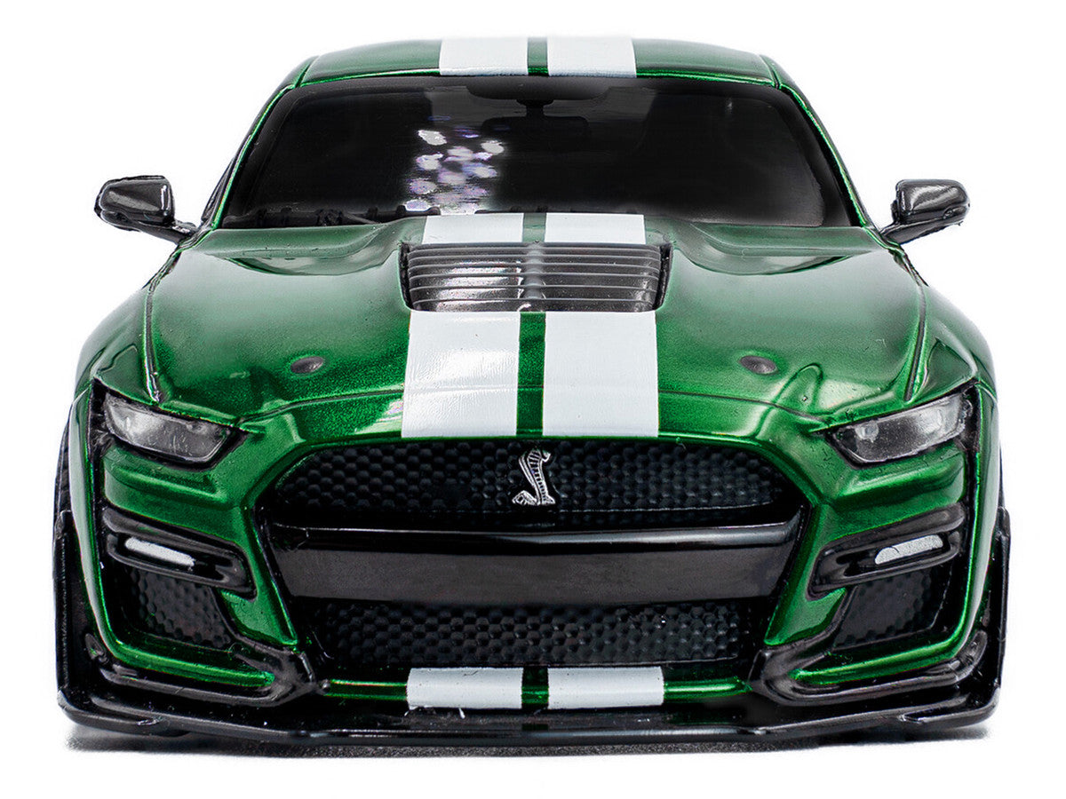 2020 Ford Mustang Shelby GT500 Fast Track Eruption Green Metallic with White Stripes 1/43 Diecast Model Car by Solido Solido