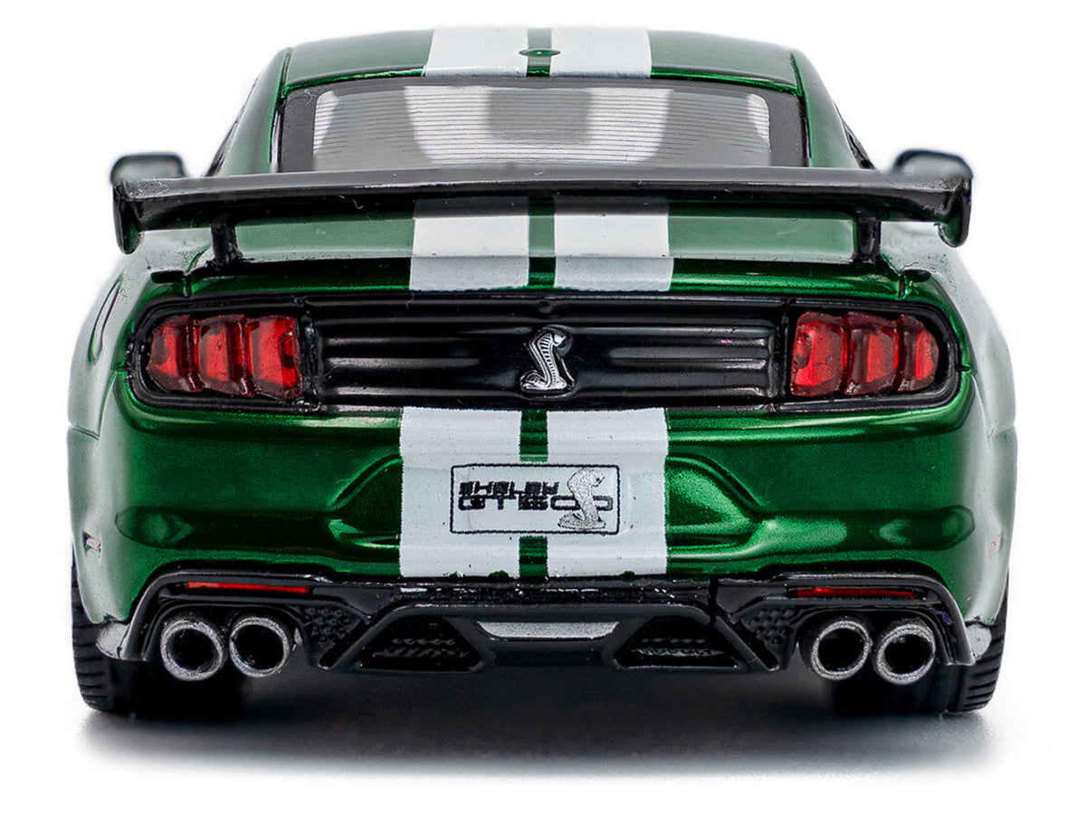 2020 Ford Mustang Shelby GT500 Fast Track Eruption Green Metallic with White Stripes 1/43 Diecast Model Car by Solido Solido