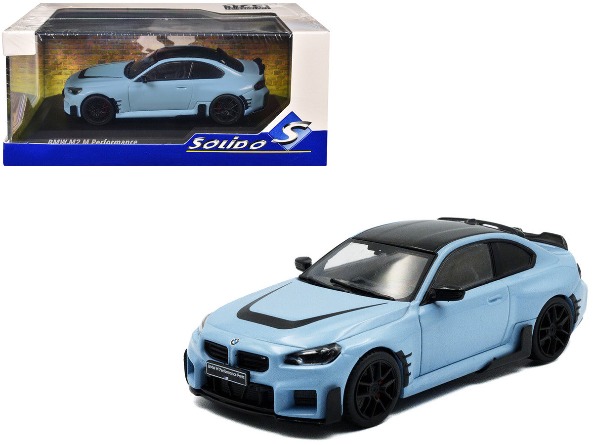 2023 BMW M2 M Performance Zandvoort Blue with Black Top 1/43 Diecast Model Car by Solido Solido