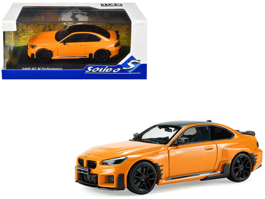 2024 BMW M2 M Performance Papaya Orange Metallic with Black Top 1/43 Diecast Model Car by Solido Solido