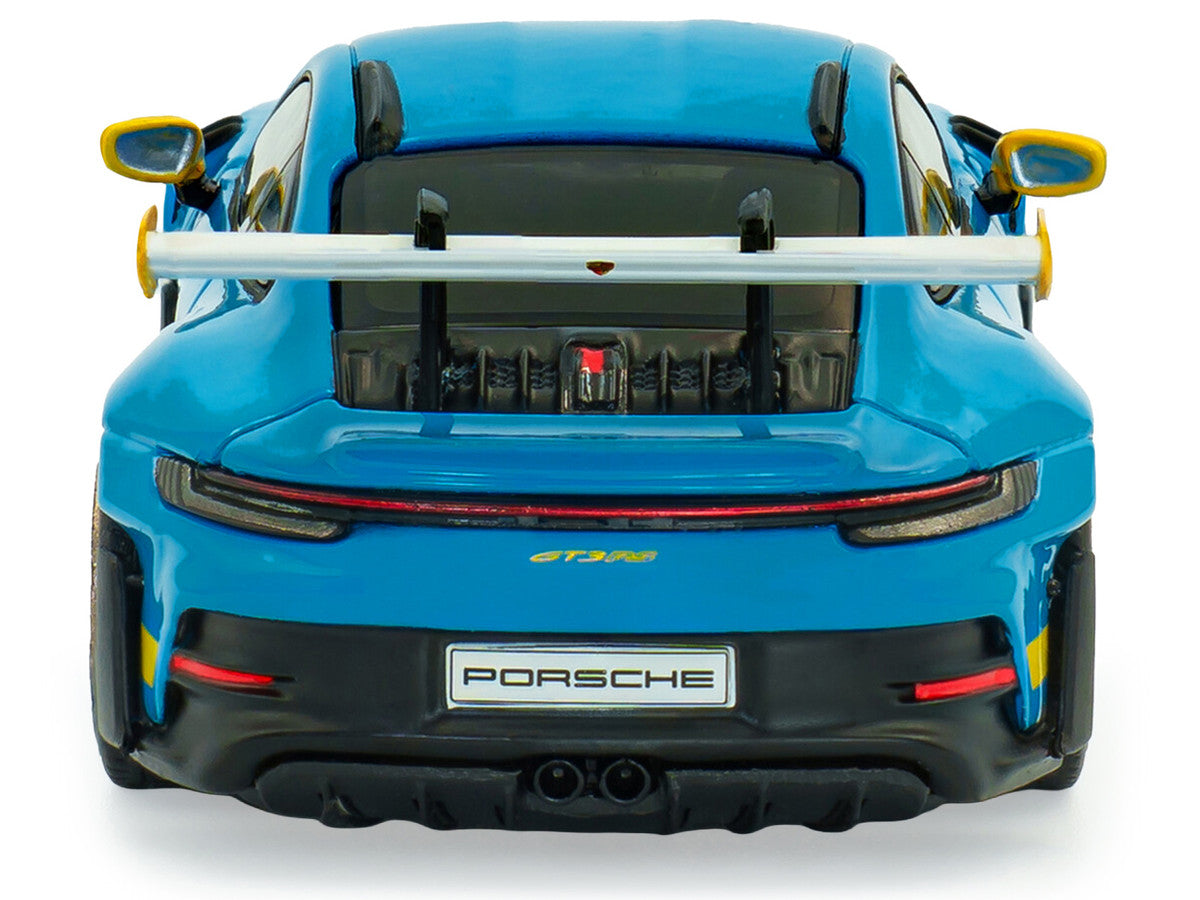2023 Porsche 911 (992) GT3 RS "Tribute to 24 Hours of Daytona 2003" Riviera Blue with Yellow Stripes 1/43 Diecast Model Car by Solido-3