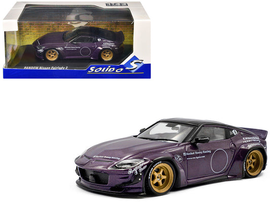 2022 Nissan Pandem Fairlady Z RHD (Right Hand Drive) Purple Metallic with Black Top 1/43 Diecast Model Car by Solido Solido