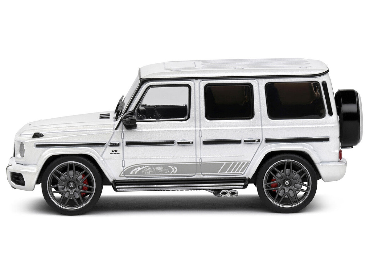 2022 Mercedes-Benz AMG G63 Diamond White Metallic with Graphics 1/43 Diecast Model Car by Solido-1