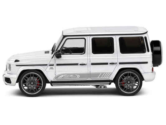 2022 Mercedes-Benz AMG G63 Diamond White Metallic with Graphics 1/43 Diecast Model Car by Solido-1