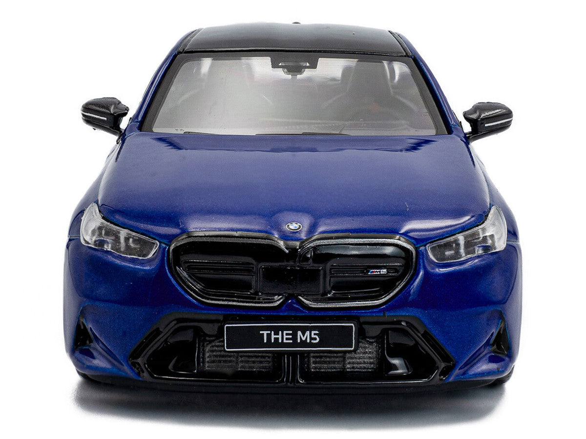 2024 BMW M5 Sedan Marina Bay Blue Metallic with Black Top 1/43 Diecast Model Car by Solido-3