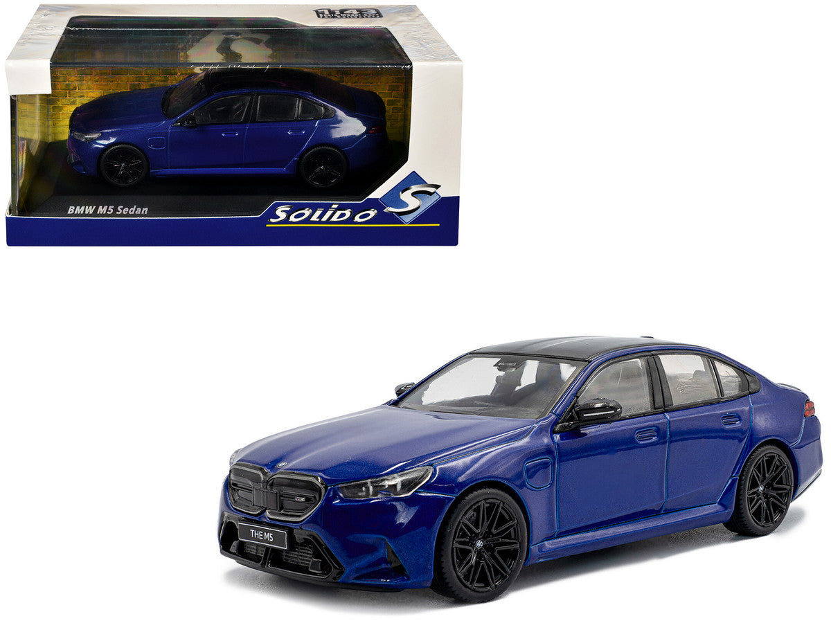2024 BMW M5 Sedan Marina Bay Blue Metallic with Black Top 1/43 Diecast Model Car by Solido Solido