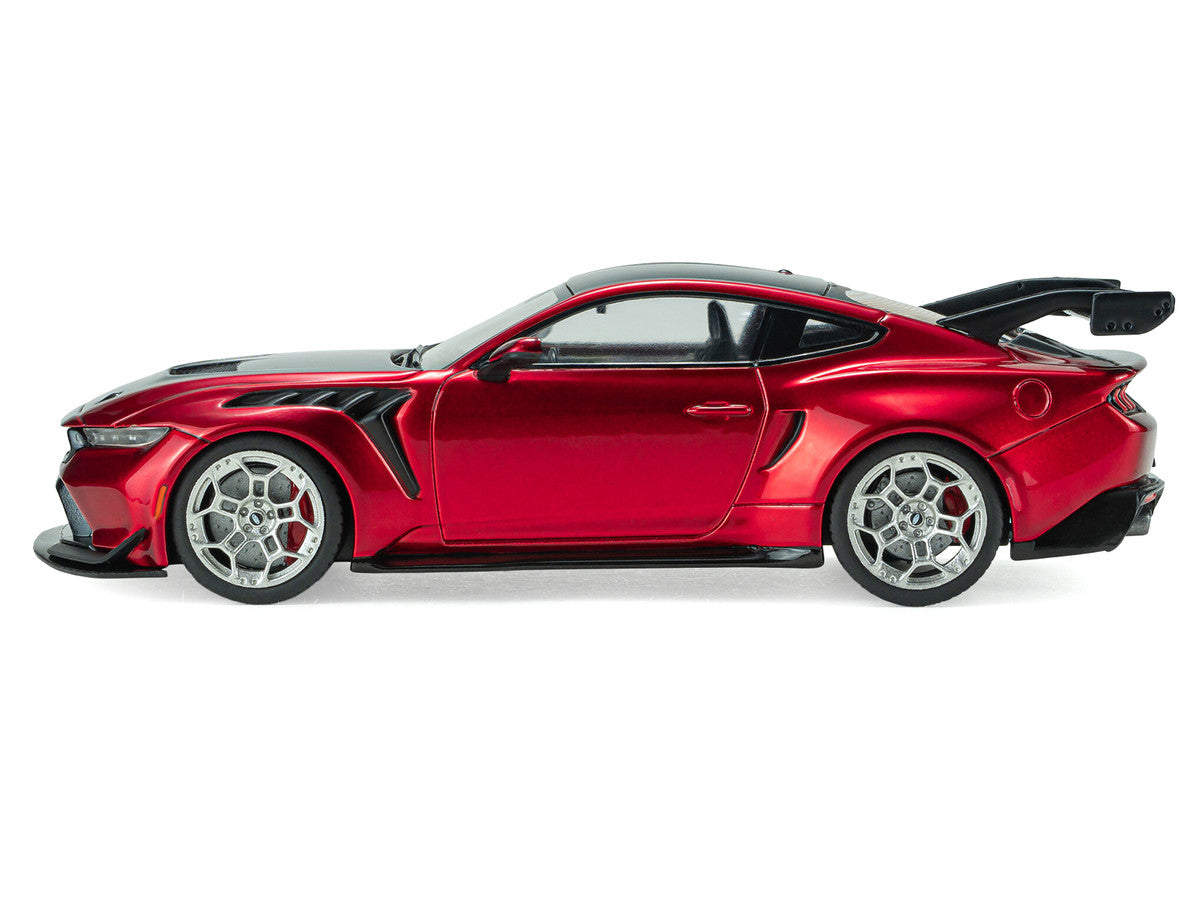 2025 Ford Mustang GTD Chroma Flame Red Metallic with Black Stripes 1/43 Diecast Model Car by Solido Solido
