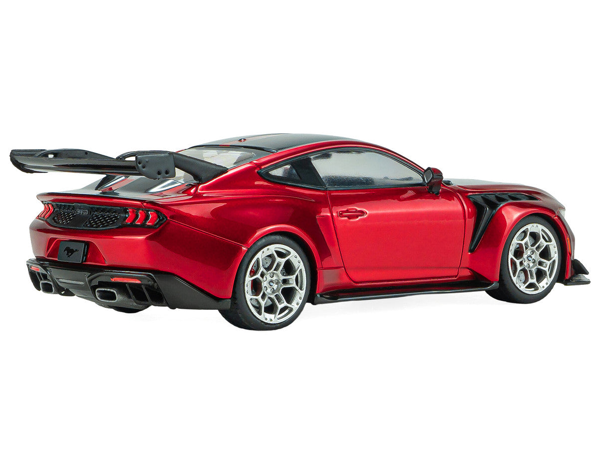 2025 Ford Mustang GTD Chroma Flame Red Metallic with Black Stripes 1/43 Diecast Model Car by Solido Solido