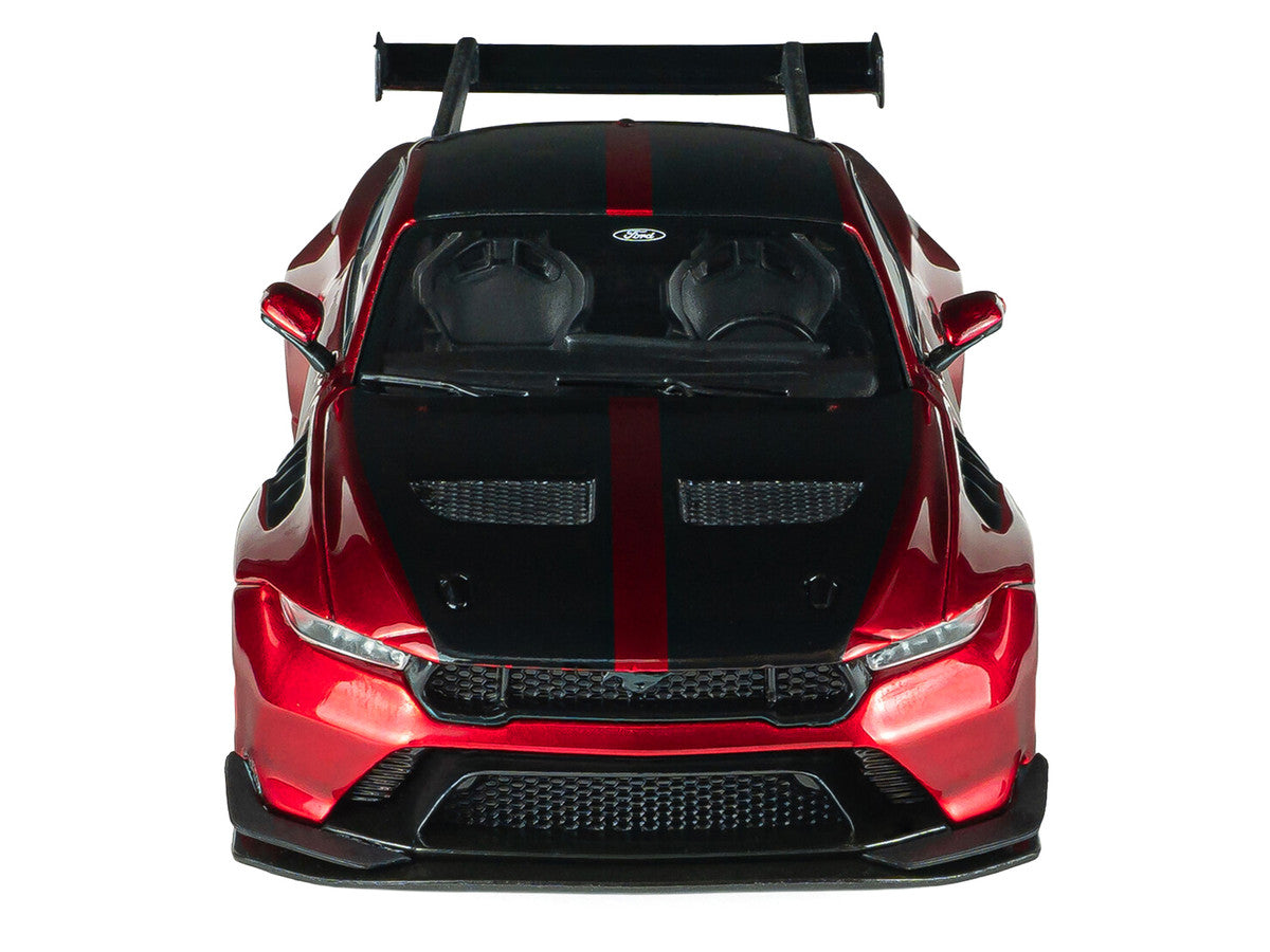 2025 Ford Mustang GTD Chroma Flame Red Metallic with Black Stripes 1/43 Diecast Model Car by Solido Solido
