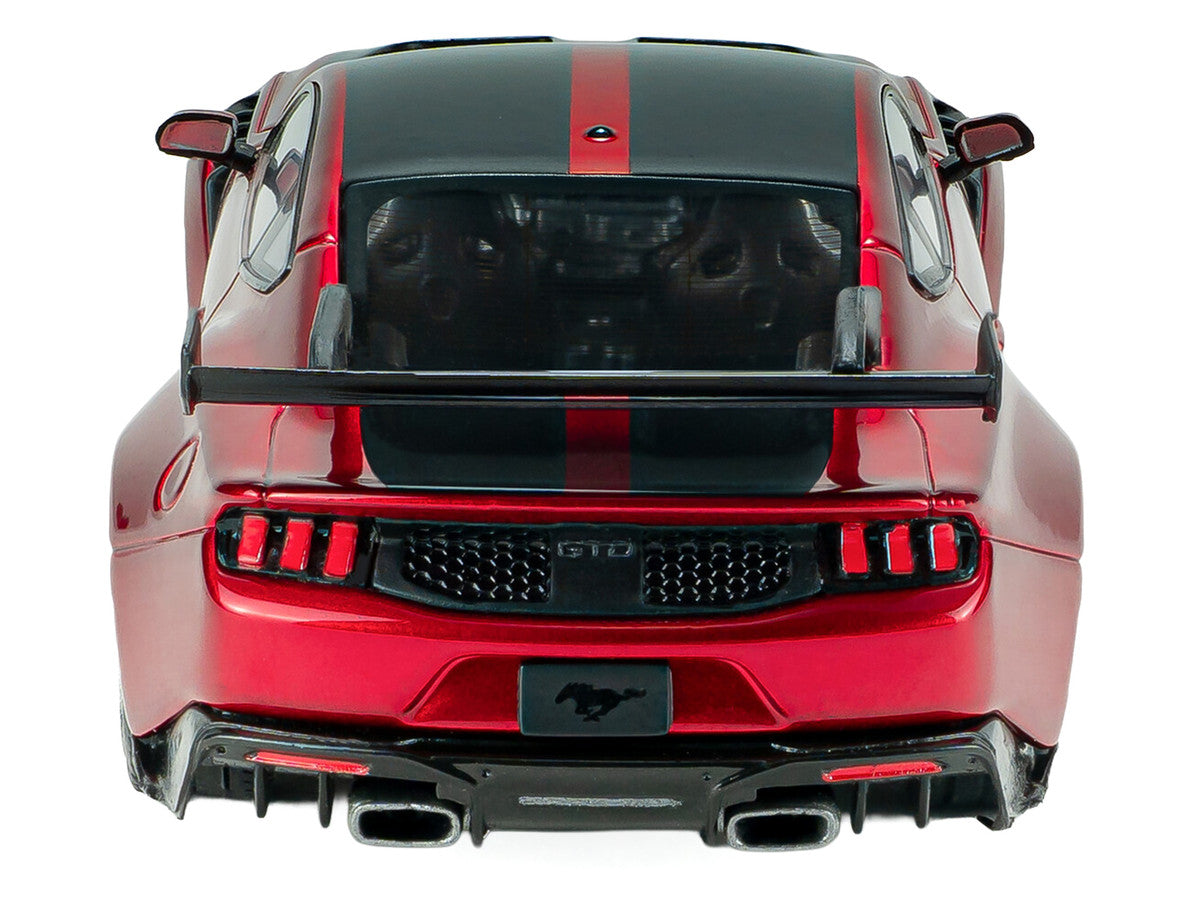 2025 Ford Mustang GTD Chroma Flame Red Metallic with Black Stripes 1/43 Diecast Model Car by Solido Solido
