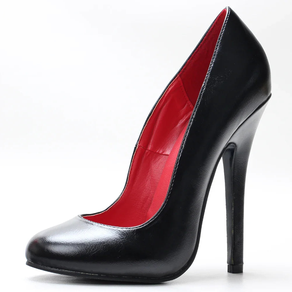 5.5Inch Stiletto Ultra High Unisex oldhollywood Vintagefashion Round Toe Pump Plus Size Shoes LadyShow.Store