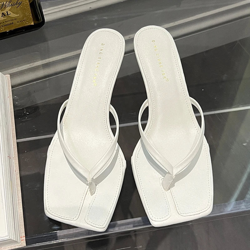 Female Summer Sexy Heels Sandals Slides Ladies Shoes Fashion Women Pumps Flip Flops Luxury High Heels Slippers Shoes Pi-Mart