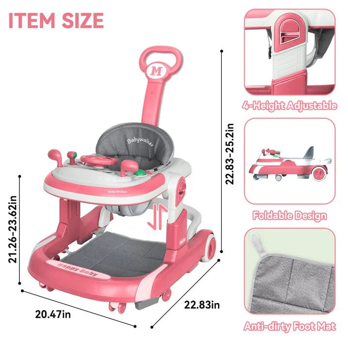 5 in 1 Baby Infant Walker Anti-Rollover Walker with Learning Toy for Infants anti-rollover Multifunctional Without Battery Pi-Mart