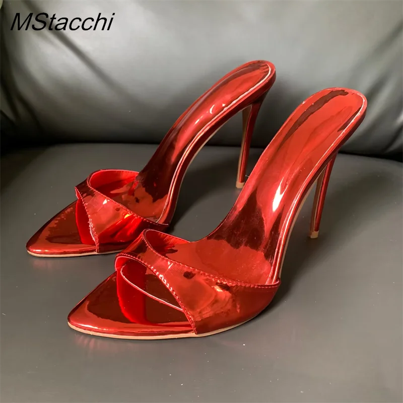 Super-high Heel Slippers Women Shoes Summer Peep Toe Mixed Colors Stiletto Sandals Sexy Party Ladies Shoes Luxury Woman Pumps LadyShow.Store