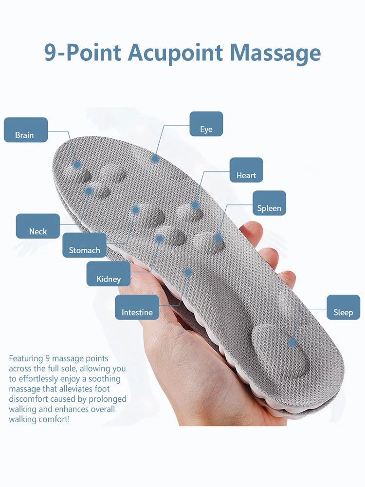 Latex Sport Insoles Soft High Elasticity Shoe Pads Orthotic Breathable Deodorant Shock Absorption Cushion Arch Support Insole LadyShow.Store