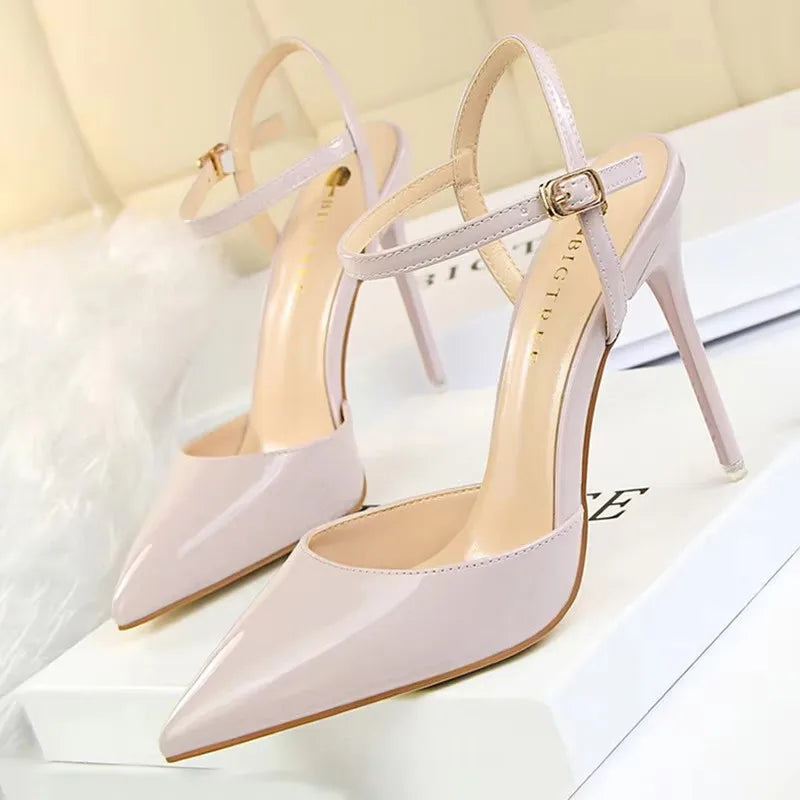 BIGTREE Shoes Fashion High Heels Shoes Patent Leather Woman Pumps Sexy Women Heels Blue Sliver Stiletto Heels Women Sandals 2026 Pi-Mart