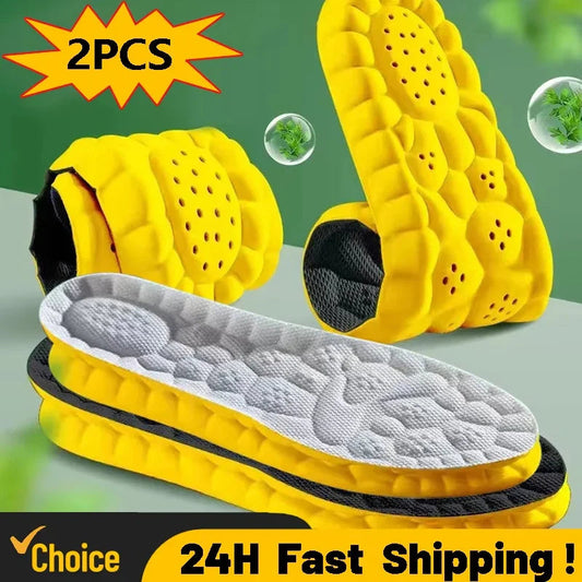 4D Cloud Technology Sports Insoles for Shoes PU Sole Soft Breathable Shock Absorption Cushion Running Orthopedic Care Insoles LadyShow.Store