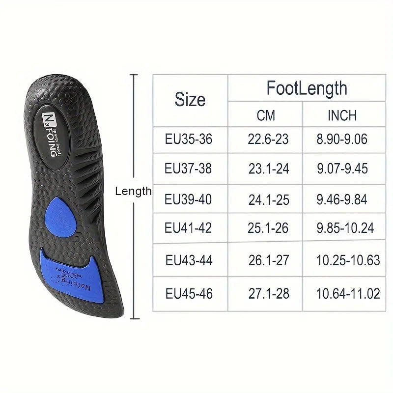 1 Pair Sports Insoles Elastic Running Insole For Shoes Arch Support Insole Absorption Deodorant Breathable Insoles LadyShow.Store
