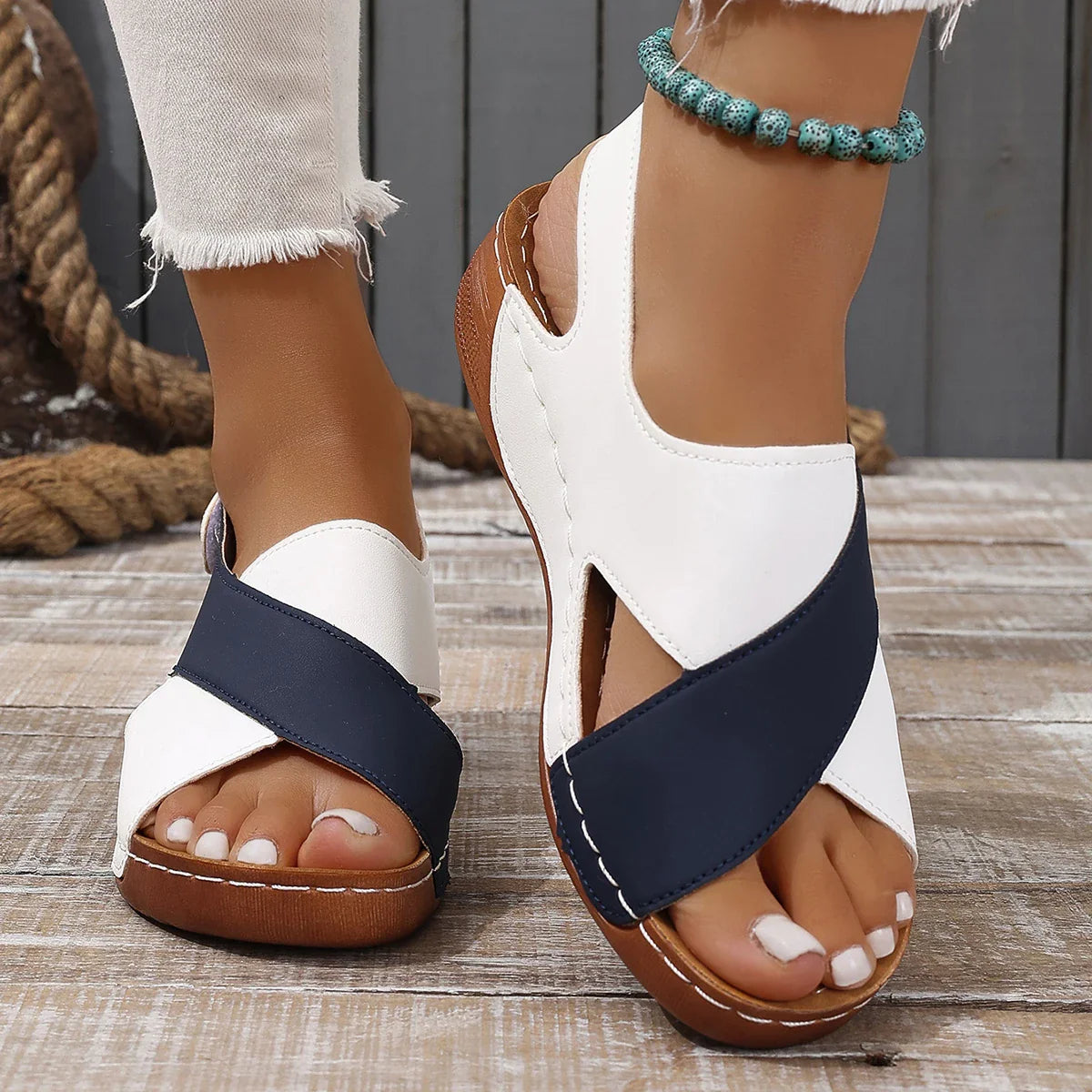 Summer Shoes Women Sandals Plus Size Walking Shoes Casual Women Shoe Wedge Sandals Ladies Party Female Footwear Women Sandal LadyShow.Store