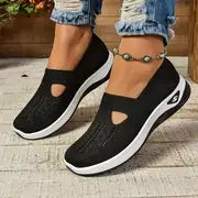 Women's shoes, casual sports shoes, solid color breathable sports soft-soled lightweight walking shoes, low-top knitted casual s LadyShow.Store