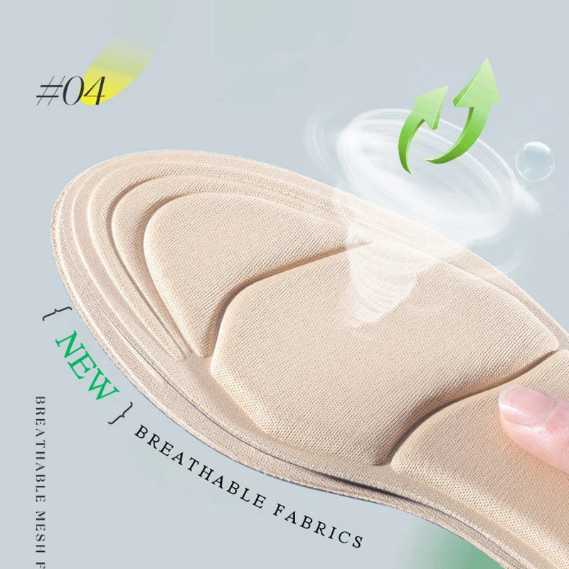 Memory Foam Insoles Women High-heel Shoes Insoles Anti-slip Cutable Insole Comfort Breathable Heel Protection Massage Shoe Pads LadyShow.Store
