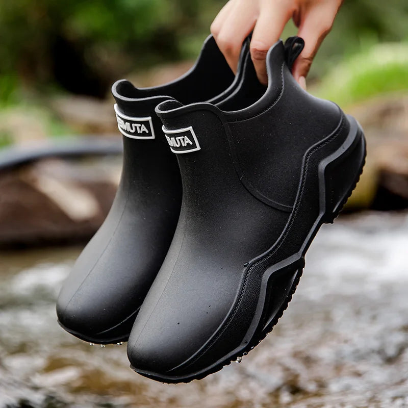 Low-cylinder Rain Shoes for Men and Women: Outdoor Fishing Waterproof Shoes, Stylish Style for Outdoor Wear, Rain Boots LadyShow.Store
