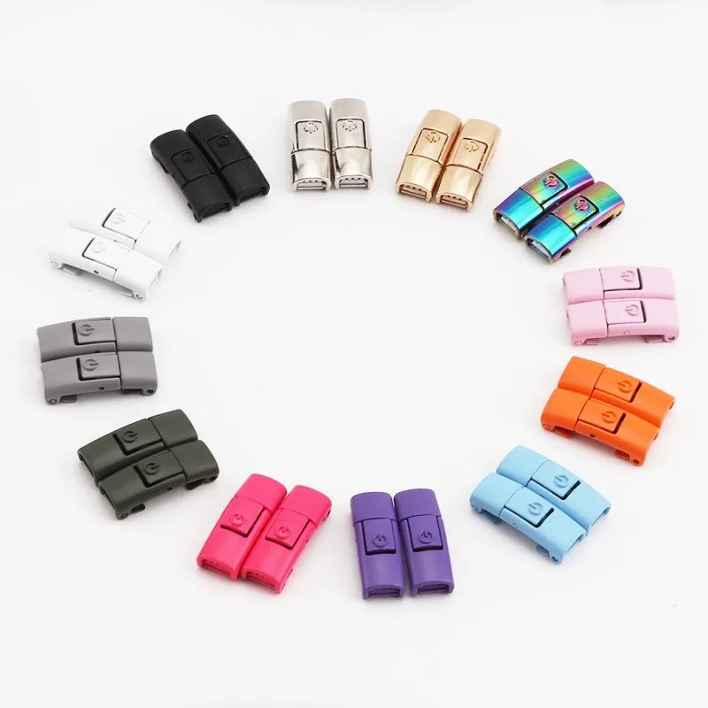 New Colorful Shoelaces Press buckle Metal Shoelace Clip Press Lock Kids Adult Shoes Accessories AF1 Sneaker Kits Metal Laces Tip LadyShow.Store