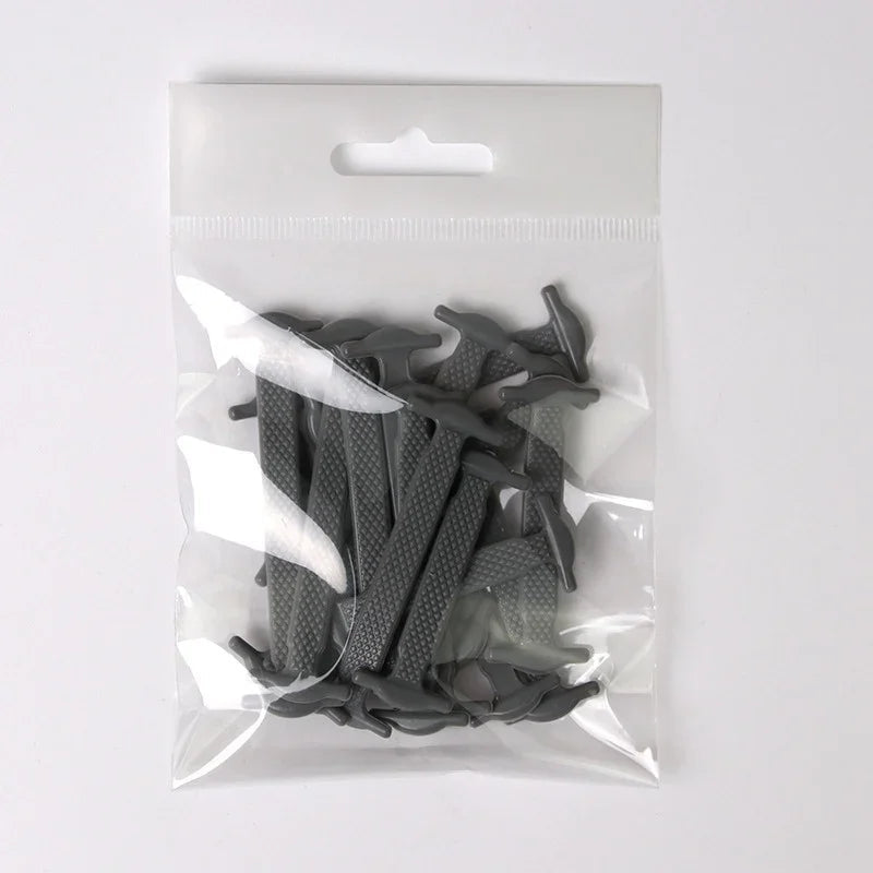 16pcs Lazy Shoelace Silicone Quick Lace Elastic Women Men No Tie Kids Adult Sneakers Lacing Shoelace Buckle Shoes Accessories LadyShow.Store