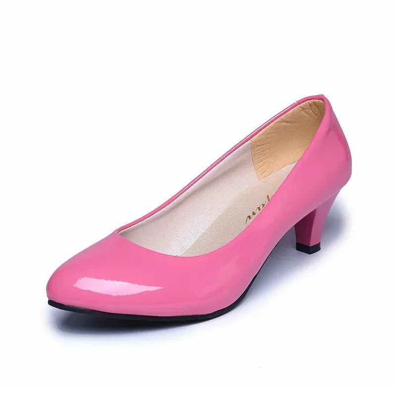 New Women High Heels Nude Shallow Mouth Pumps Fashion Shoes Office Work Party Shoes Ladies Wedding Shoes Solid Color Heels Women Pi-Mart