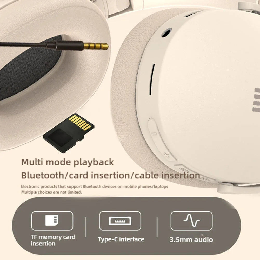 NNEOBA Wireless Bluetooth Over-Ear Headphone Beige NNEOBA