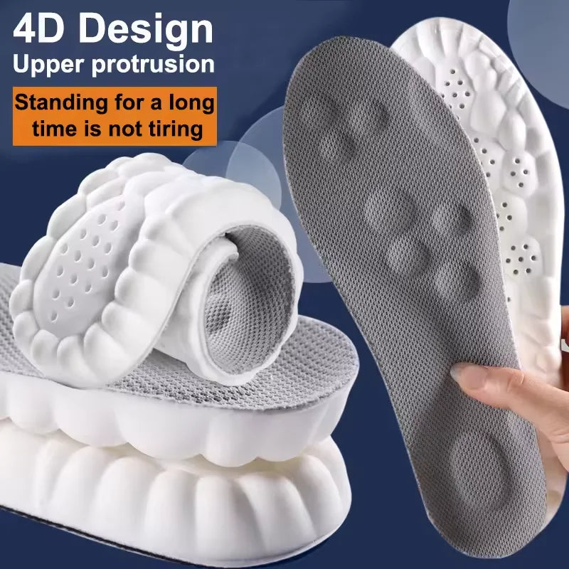 Latex Sport Insoles Soft High Elasticity Shoe Pads Orthotic Breathable Deodorant Shock Absorption Cushion Arch Support Insole LadyShow.Store