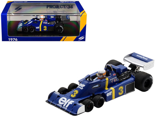 Tyrrell P34 #3 Jody Scheckter Formula One F1 "Belgian GP" (1976) with Driver 1/43 Model Car by Spark Spark
