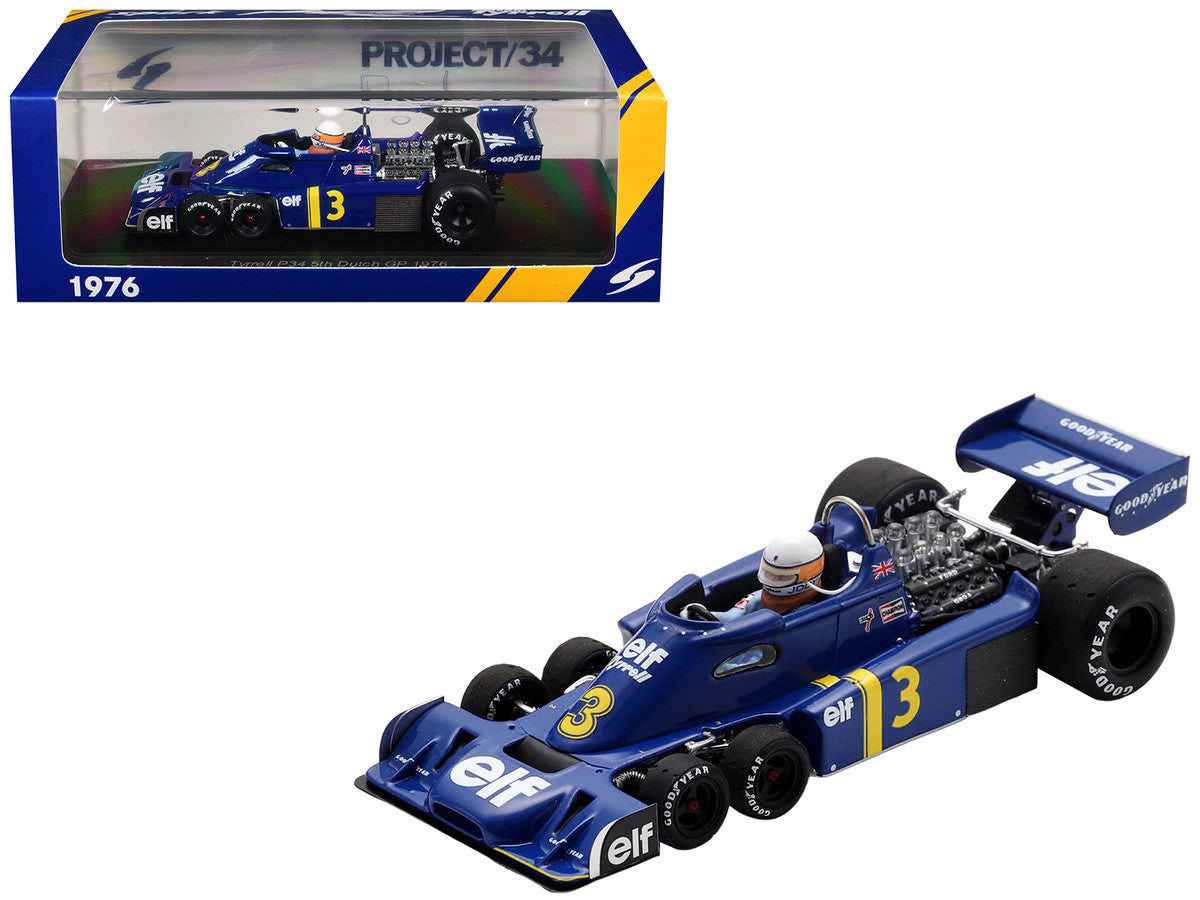 Tyrrell P34 #3 Jody Scheckter Formula One F1 "Dutch GP" (1976) with Driver 1/43 Model Car by Spark Spark