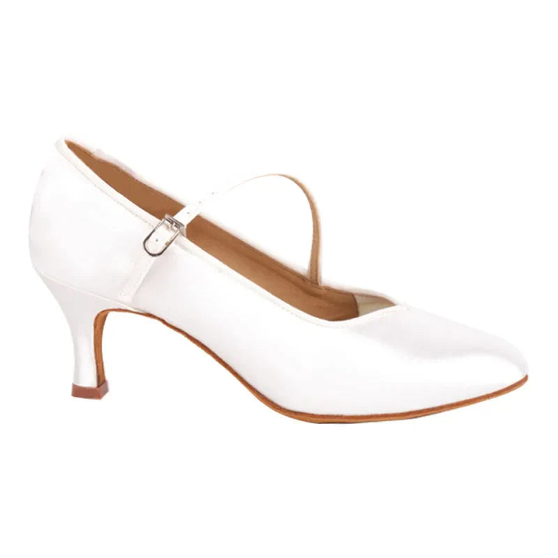 BD Dance Women Standard Shoes 138 ClASSIC Fresh Tan Satin High Heel Ladies Ballroom Dance Shoes Soft Outsole Modern Dance LadyShow.Store